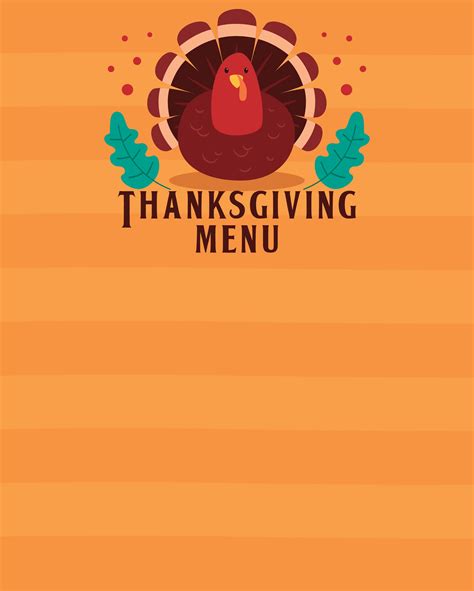 Printable Thanksgiving Menu Template Free Skip To Start Of List