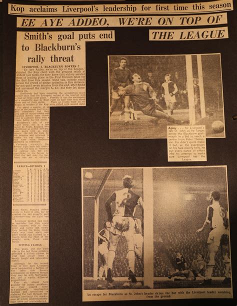 Matchdetails From Liverpool Blackburn Rovers Played On Wednesday 17 November 1965 Lfchistory