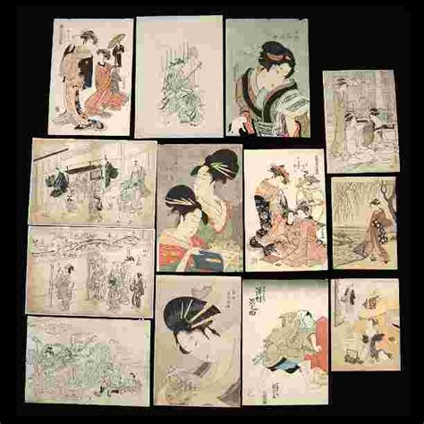 13pc Japanese Woodblock Prints