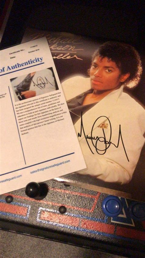 Michael Jackson Signed Thriller Album Cover Autograph Live