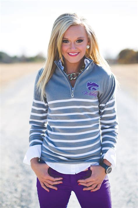 Kansas State Wildcats Lurex Stripe Quarter Zip Top Tcu Gameday Outfit