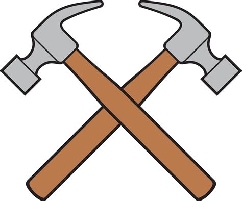 Crossed Hammers Color Vector Illustration 2258827 Vector Art At Vecteezy