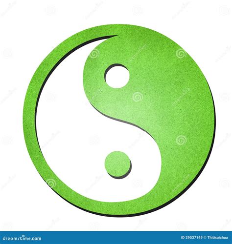 Green Ying Yang Symbol Paper Art On White Stock Image Image Of Grunge