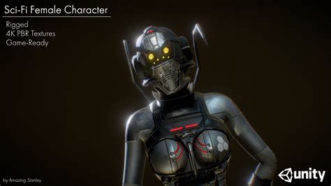 sci fi female unit 3d asset cgtrader