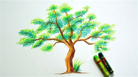 Best And Easy Way To Draw Tree Using Oil Pastel Step By Step Tutorial