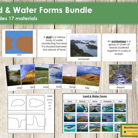 Land And Water Forms Sorting Cards And Control Chart Etsy