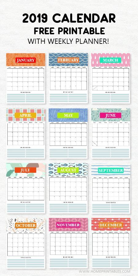 calendar printable  weekly planner super cute