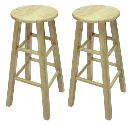 Mainstays Fully Assembled 29′ Natural Wood Bar Stool Home And Garden