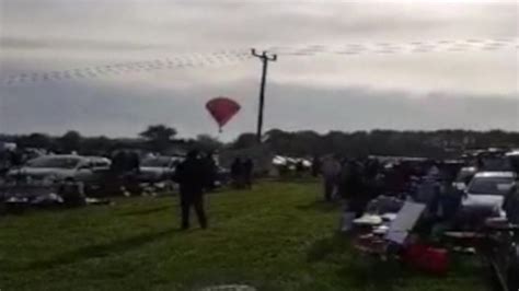Moment Northamptonshire Hot Air Balloon Crashed Bbc News