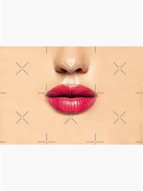 Funny Red Lips Woman Realistic Face Mask Mask By Munizz Redbubble