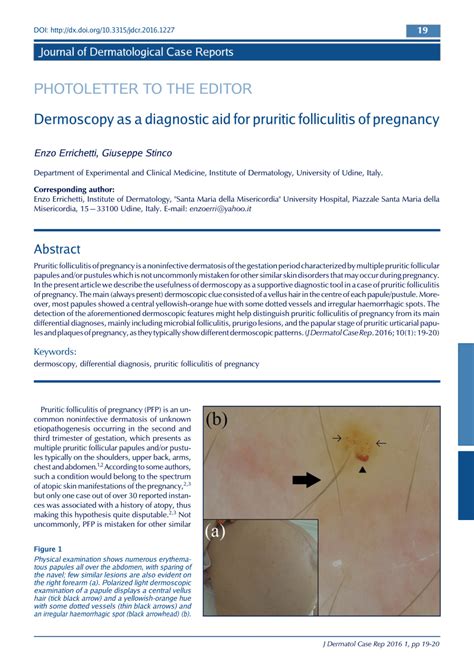 Pdf Dermoscopy As A Diagnostic Aid For Pruritic Folliculitis Of Pregnancy