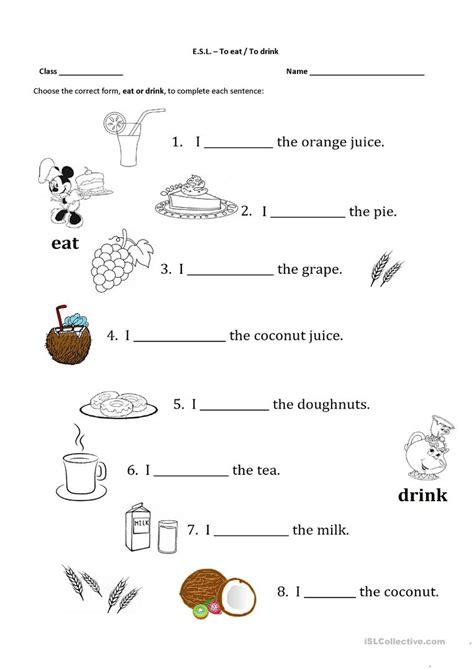 Check spelling or type a new query. eat or drink - English ESL Worksheets for distance ...