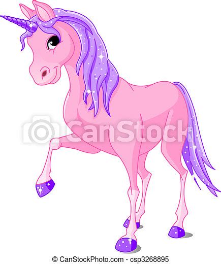 Pink Unicorn Vector Illustration Of Beautiful Pink Unicorn Canstock