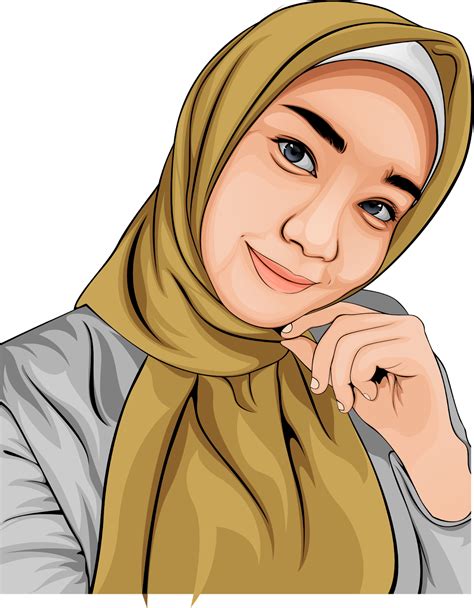 Vector Art Girl With Hijab