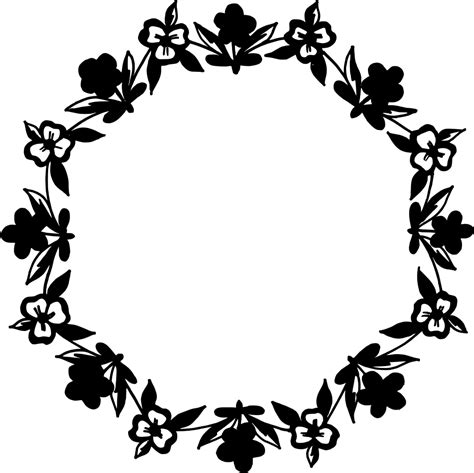 10 Circle Floral Frame Vector Png Transparent Svg