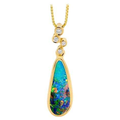 Boulder Opal Gold Necklace For Sale At 1stDibs