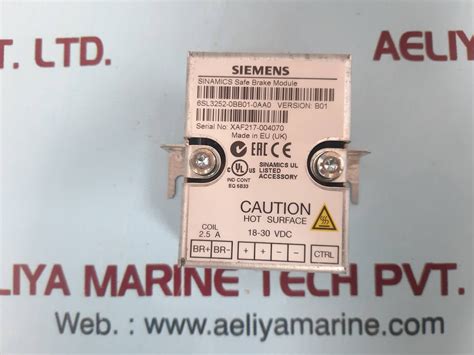 Siemens Sinamics Safe Brake Module 6sl3252 0bb01 0aa0 Aeliya Marine