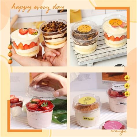 50Pcs Dessert Cup 250ml Panna Cotta Cup Disposable Pudding Cup Jelly Cup Shopee Malaysia