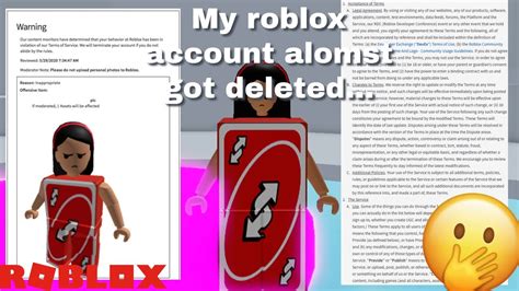 How My Roblox Account Almost Got Deleted Youtube