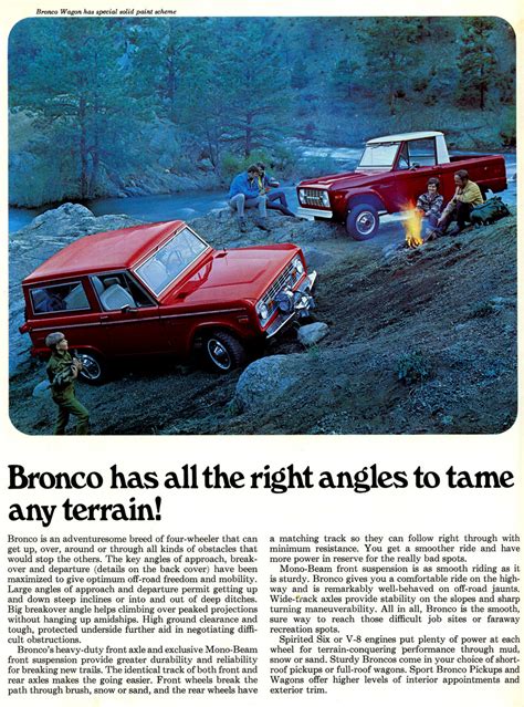 1971 Ford Bronco Brochure Ford Bronco Bronco Classic Bronco