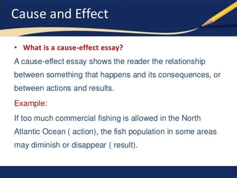 Example Cause And Effect Essays