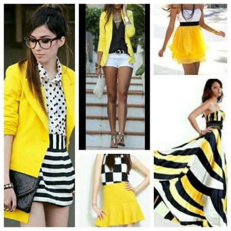 My Favourite Colour Combinations Yellow Black White Yellow Denim