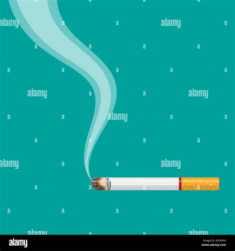 Burning Cigarette With Smoke Stock Vector Image And Art Alamy