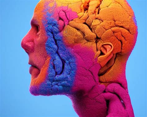 Insides Of A Human Head Explode Outward As A Huge Mass Of Colour