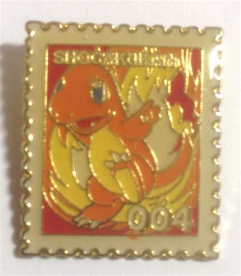 Pokemon 1998 Part 1 Masara Charmander Metal Stamp Pin Badge