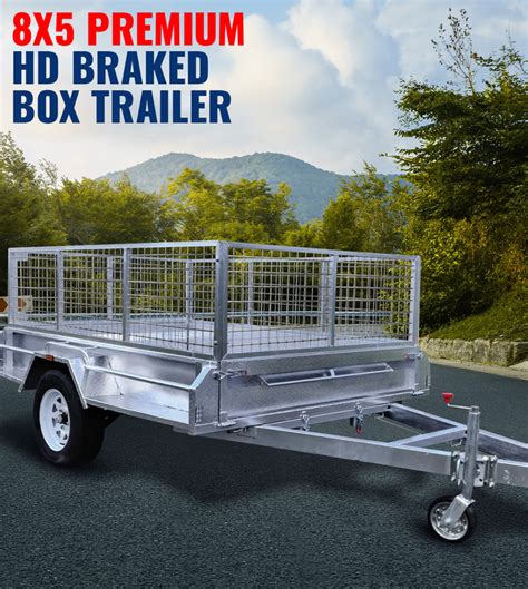 7x5 Heavy Duty Box Trailer 1400 Kg Galvanised Trailer 900mm Cage