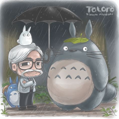 Hayao Miyazaki And Totoro By Winuy On Deviantart