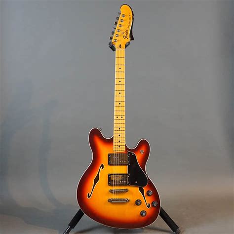 Fender Modern Player Starcaster Semi Hollow Guitar Aged Reverb