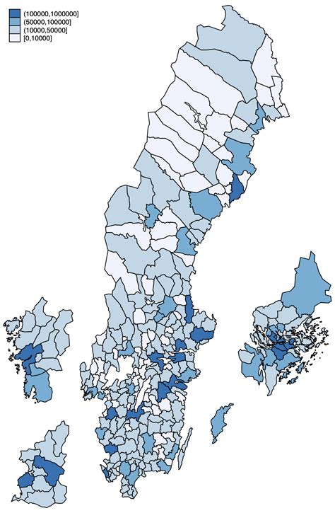 Karta över Sveriges kommuner med spmap