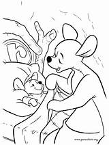 Pooh Winnie Roo Coloring Kanga Mother Para Colorir Colouring His sketch template
