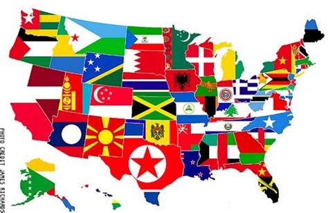 America A Mix Of All Customs And Cultures Us States Flags Us