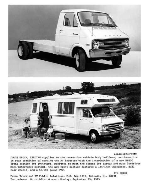 1976 Dodge Mb400 Truck And Mini Motorhome Photo Poster Zaa2167 Nzx3yj