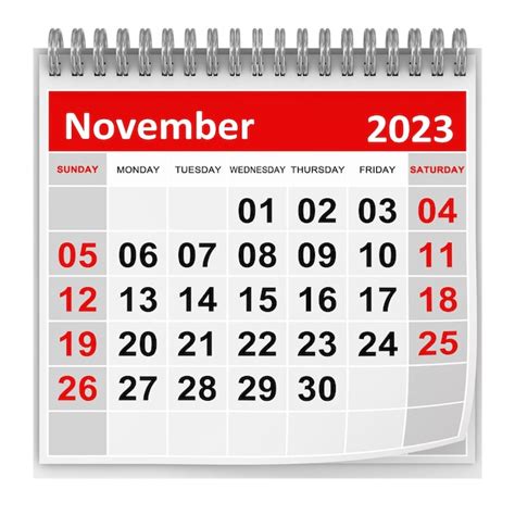 Calendário Novembro 2023 Foto Premium