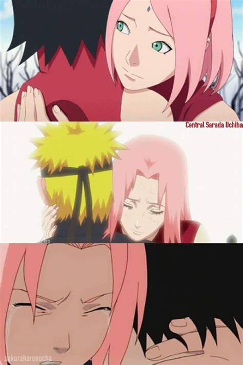 Sakura Hugging Her Loved Ones ️ ️ ️ Sarada Sasuke Naruto Anime