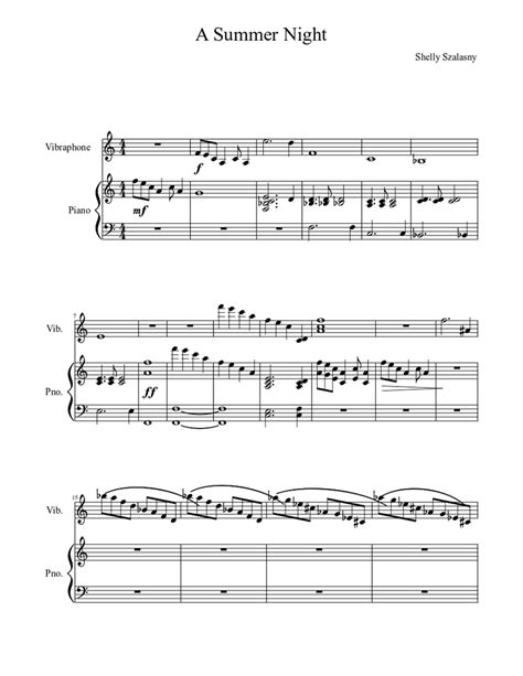 A Summer Night Sheet Music For Piano Solo