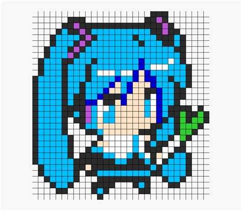 Transparent Hatsune Miku Chibi Png Pixel Art Hatsune Miku Png