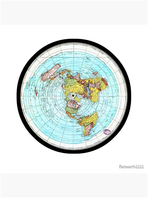 Flat Earth Map Azimuthal Equidistant Projection Map Canvas Print