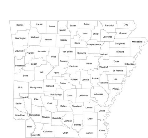 Printable Arkansas County Map Free Printable Templates