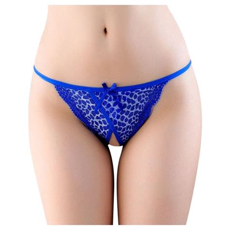 Rpvati Thongs For Women Low Waisted Sexy Lace Floral Panties Hollow Out See Through Underwear