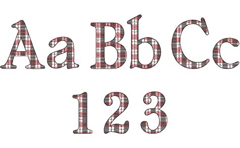 Buffalo Plaid Tartan Gingham Font Incl Bx Light Sketch Outline Machine Embroidery Font Alphabet