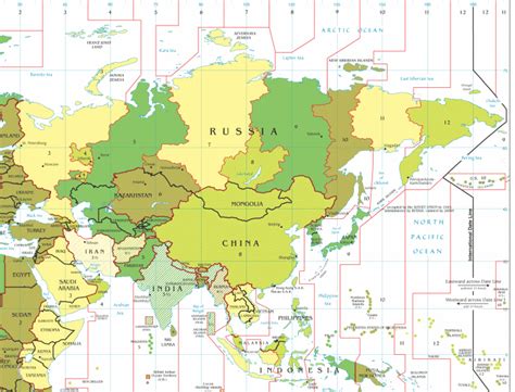 Asia Time Zones Map