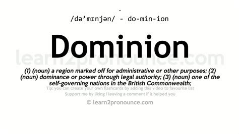 Pronunciation Of Dominion Definition Of Dominion Youtube