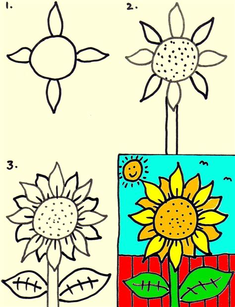 Sunflower Classroom Art Projects Sunflower Drawing Sunflower Art