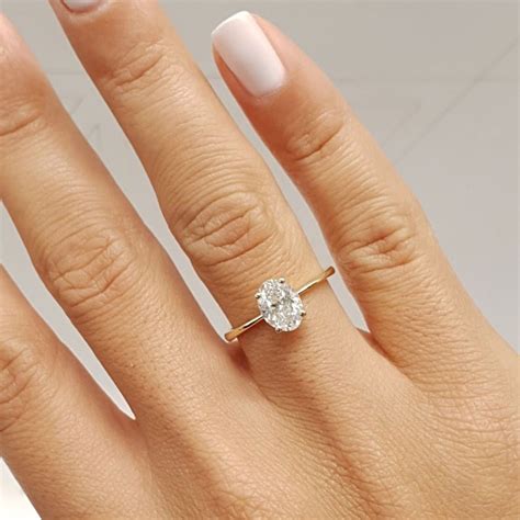 Ctw Classic Oval Engagement RingSolitaire Ring Oval Cut Etsy