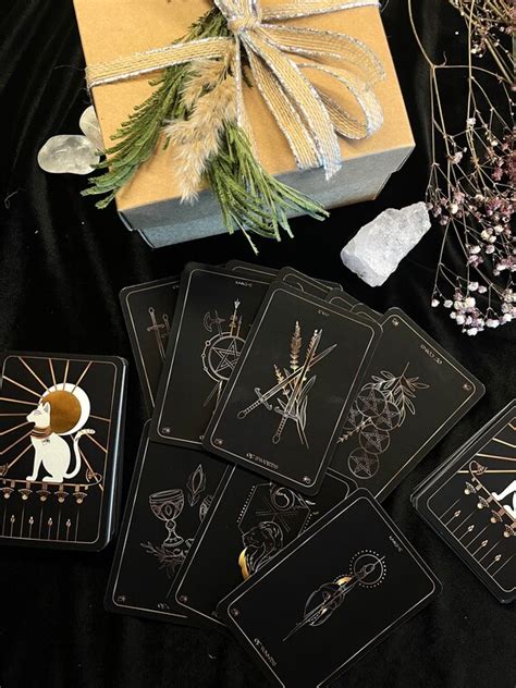 Bastet Tarot Deck 78 Tarot Cards Divination Tools Black And Etsy Uk