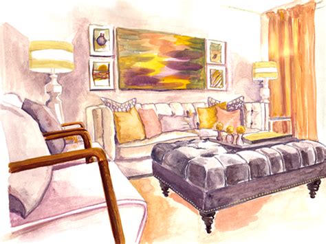 Interior Watercolor By Erin H Lessin On Dribbble